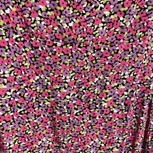 Zara Pink Purple Floral dress Midi with side slit